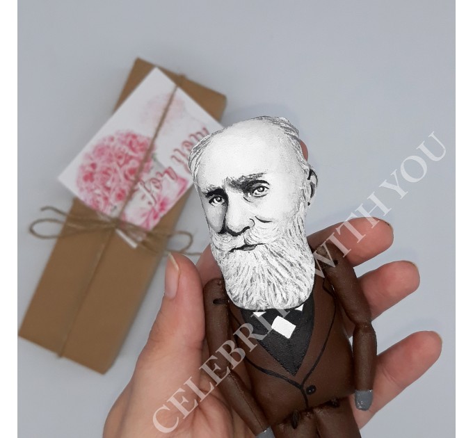 Pavlov famous Russian physiologist - Science teacher gift - Collectible doll + miniature book