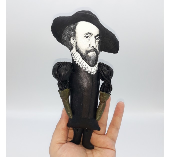 Peter Paul Rubens artist figurine, Baroque Renaissance painter - Birthday gift Artist - Handmade collectible doll hand painted