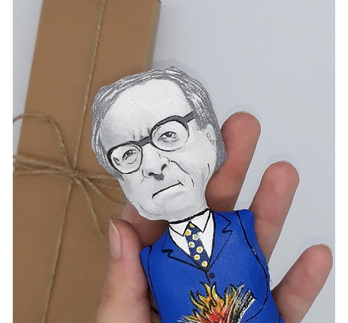 Ray Bradbury science fiction writer figurine, Book lover gift! Collectible doll