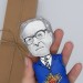Ray Bradbury science fiction writer figurine, Book lover gift! Collectible doll
