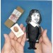 Rene Descartes philosopher, mathematician, scientist - Philosophy Gift, professor gift idea - unique desk decor - Collectible little thinkers doll hand painted + miniature book