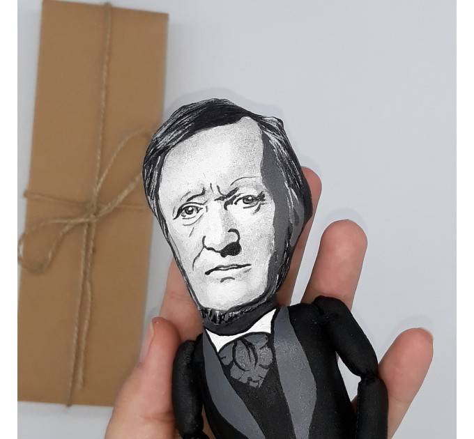 Richard Wagner German composer, theatre director, polemicist - music teacher gift - Collectible cloth doll hand painted