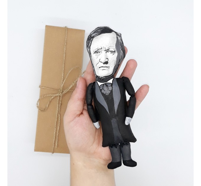 Richard Wagner German composer, theatre director, polemicist - music teacher gift - Collectible cloth doll hand painted