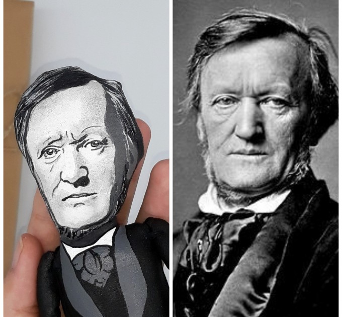 Richard Wagner German composer, theatre director, polemicist - music teacher gift - Collectible cloth doll hand painted