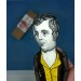 Robert Burns Scottish literary action figure 1:12, poet, lyricist, the National Bard - Philosophy Teacher Gift, professor gift idea, book shelf decoration - Collectible handmade finger puppet hand painted + Miniature Books