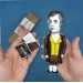 Robert Burns Scottish literary action figure 1:12, poet, lyricist, the National Bard - Philosophy Teacher Gift, professor gift idea, book shelf decoration - Collectible handmade finger puppet hand painted + Miniature Books