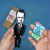 Rudolf Carnap German little thinkers doll, philosopher action figure 1:12 - the Vienna Circle - Philosophy Gift, book shelf decor - Collectible handmade finger puppet hand painted + Miniature Book