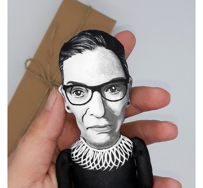 Ruth Bader Ginsburg, Notorious rbg feminist doll - American lawyer and jurist - Collectible cloth doll hand painted