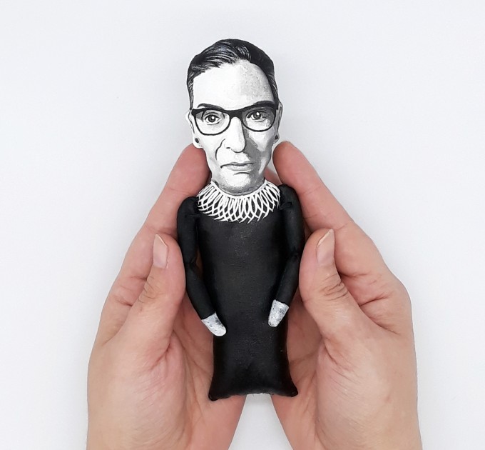Ruth Bader Ginsburg, Notorious rbg feminist doll - American lawyer and jurist - Collectible cloth doll hand painted
