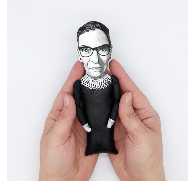 Ruth Bader Ginsburg, Notorious rbg feminist doll - American lawyer and jurist - Collectible cloth doll hand painted