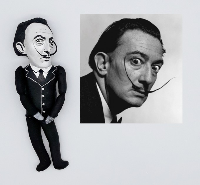 Salvador Dali figurine famous painter surrealist - Gift for Painters - Art studio decor - collectible miniature doll 