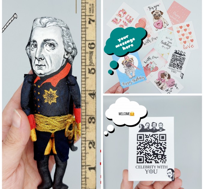 Samuel Johnson literary action figure 1:12, English writer, poet, playwright, essayist, moralist - Literary Gift for Readers, Bibliophile gift -  Collectible handmade finger puppet hand painted+ Miniature Book