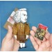 Samuel Johnson literary action figure 1:12, English writer, poet, playwright, essayist, moralist - Literary Gift for Readers, Bibliophile gift -  Collectible handmade finger puppet hand painted+ Miniature Book