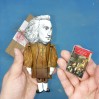 Samuel Johnson literary action figure 1:12, English writer, poet, playwright, essayist, moralist - Literary Gift for Readers, Bibliophile gift -  Collectible handmade finger puppet hand painted+ Miniature Book