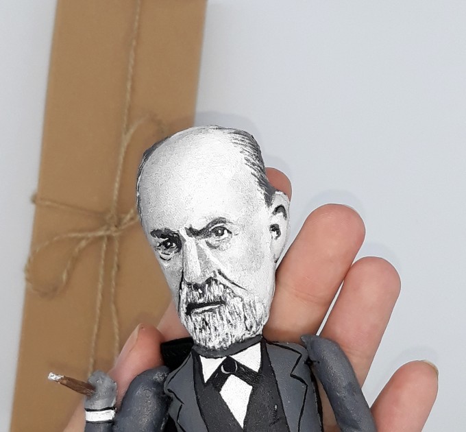 Famous Austrian neurologist and the founder of psychoanalysis - physical therapist gift - handmade finger puppet hand painted