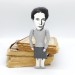 Simone de Beauvoir figurine, French writer, philosopher - Literary gift for readers - Book club gift - doll hand painted + Miniature Book