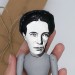 Simone de Beauvoir figurine, French writer, philosopher - Literary gift for readers - Book club gift - doll hand painted + Miniature Book
