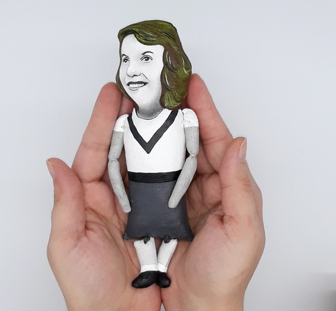 Sylvia Plath literary figurine, feminist, women writer, novelist - Literary gift for Readers - book shelf decoration - Collectible handmade doll+ Miniature Book