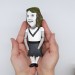 Sylvia Plath literary figurine, feminist, women writer, novelist - Literary gift for Readers - book shelf decoration - Collectible handmade doll+ Miniature Book