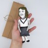 Sylvia Plath literary figurine, feminist, women writer, novelist - Literary gift for Readers - book shelf decoration - Collectible handmade doll+ Miniature Book