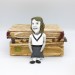 Sylvia Plath literary figurine, feminist, women writer, novelist - Literary gift for Readers - book shelf decoration - Collectible handmade doll+ Miniature Book