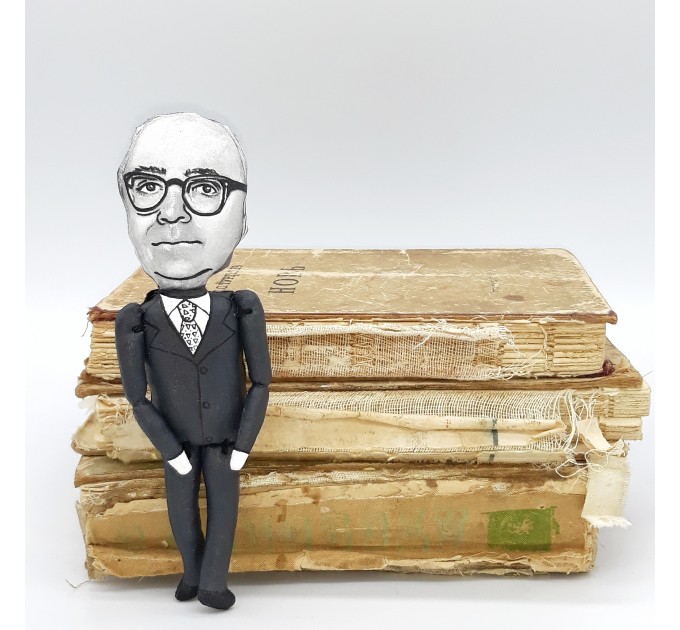 Theodor W. Adorno philosopher doll, Philosopher gift - Collectible figurine hand painted