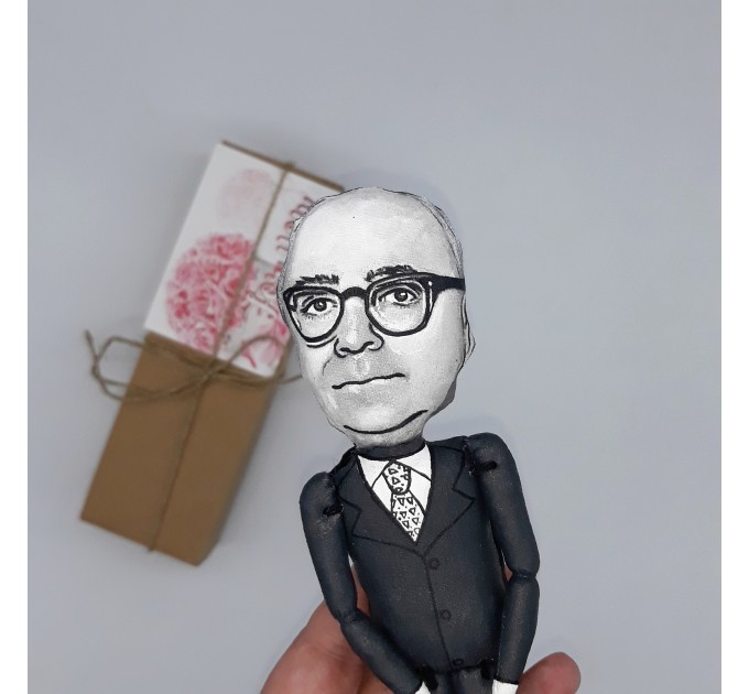 Theodor W. Adorno philosopher doll, Philosopher gift - Collectible figurine hand painted