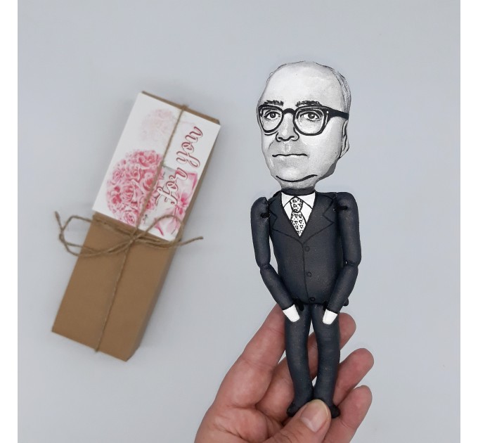 Theodor W. Adorno philosopher doll, Philosopher gift - Collectible figurine hand painted