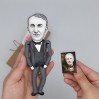 famous American Inventor, electrical engineer - Science Teacher Gift - Electrician gift - Collectible doll + Miniature Book