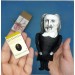 Thomas Hobbes little thinkers doll, English philosopher, political philosophy - book shelf decoration - Gift for philosopher, a unique collection for smart people - Collectible philosopher finger puppet hand painted + miniature book