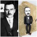 Thomas Mann German literary action figure 1:12, novelist, short story writer, social critic, essayist Nobel Prize - Book lover decor, bibliophile gift - Collectible handmade finger puppet hand painted + Miniature Books