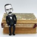 Thomas Mann German literary action figure 1:12, novelist, short story writer, social critic, essayist Nobel Prize - Book lover decor, bibliophile gift - Collectible handmade finger puppet hand painted + Miniature Books