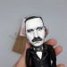 Thomas Mann German literary action figure 1:12, novelist, short story writer, social critic, essayist Nobel Prize - Book lover decor, bibliophile gift - Collectible handmade finger puppet hand painted + Miniature Books