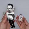 Tom Robbins figurine, American novelist - Reader gifts - book shelf decoration - Collectible miniature doll hand painted