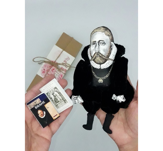 Tycho Brahe scientist, astronomer, astrologer, alchemist - a unique collection for smart people, science teacher gift - Collectible scientist action figure 1:12 hand painted + Miniature Books