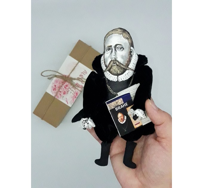 Tycho Brahe scientist, astronomer, astrologer, alchemist - a unique collection for smart people, science teacher gift - Collectible scientist action figure 1:12 hand painted + Miniature Books