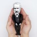 Famous french author - Literary gift  - Collectible doll hand painted + Miniature Book