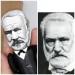 Famous french author - Literary gift  - Collectible doll hand painted + Miniature Book