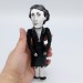 Virginia Woolf women feminist, author Mrs Dalloway - Bookworm gift - book shelf decoration - cloth doll hand painted + Miniature Book