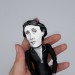 Virginia Woolf women feminist, author Mrs Dalloway - Bookworm gift - book shelf decoration - cloth doll hand painted + Miniature Book