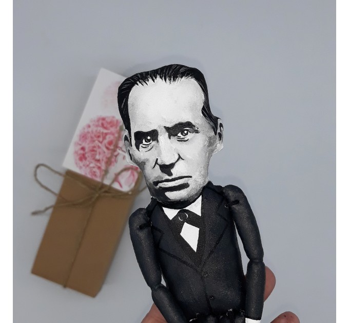 Walter Gropius igure, Gift for architect - Handmade doll + miniature book