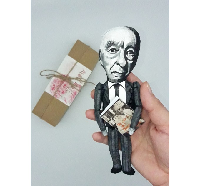 Willard Van Orman Quine American philosopher action figure 1:12 - a unique collection for smart people - professor gift idea, book shelf decorations - Collectible philosopher finger puppet hand painted + Miniature Book