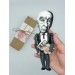 Willard Van Orman Quine American philosopher action figure 1:12 - a unique collection for smart people - professor gift idea, book shelf decorations - Collectible philosopher finger puppet hand painted + Miniature Book