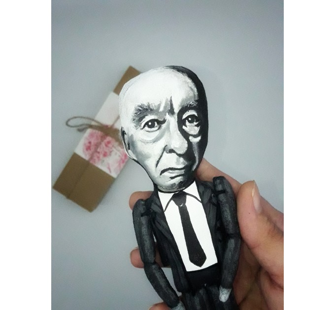 Willard Van Orman Quine American philosopher action figure 1:12 - a unique collection for smart people - professor gift idea, book shelf decorations - Collectible philosopher finger puppet hand painted + Miniature Book