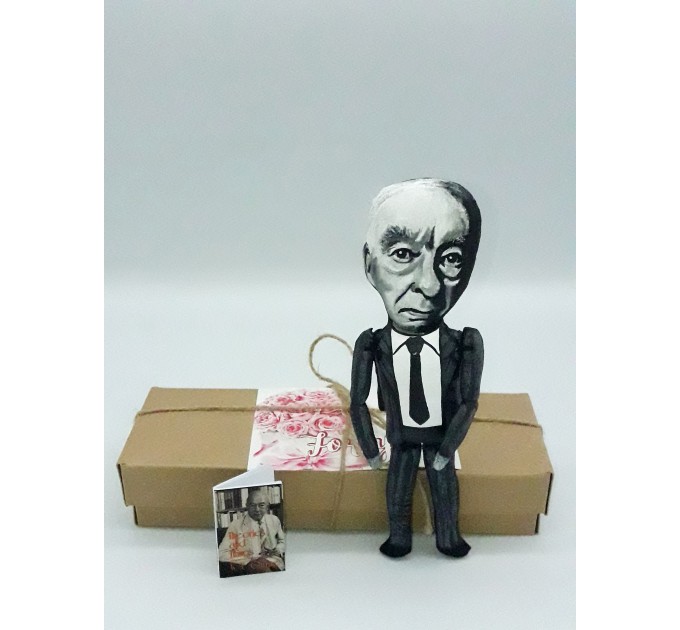 Willard Van Orman Quine American philosopher action figure 1:12 - a unique collection for smart people - professor gift idea, book shelf decorations - Collectible philosopher finger puppet hand painted + Miniature Book