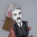 William Faulkner literary figure, writer novelist Nobel Prize, author Absalom Absalom - Literary crafts, Book lover decor - Collectible handmade doll hand painted + Miniature Book