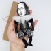 William Shakespeare English playwright, poet, author Hamlet - Bookworm gift - book shelf decoration - Collectible doll + Miniature Book