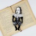 William Shakespeare English playwright, poet, author Hamlet - Bookworm gift - book shelf decoration - Collectible doll + Miniature Book