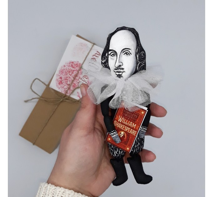 William Shakespeare poet figure, Bookworm gift! Collectible doll
