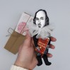 William Shakespeare English playwright, poet, author Hamlet - Bookworm gift - book shelf decoration - Collectible doll + Miniature Book